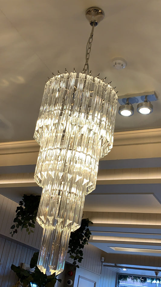 Tiered crystal lamp pendant