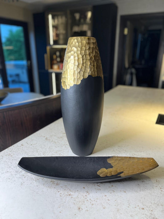 Large Daito Black/Gold Vase