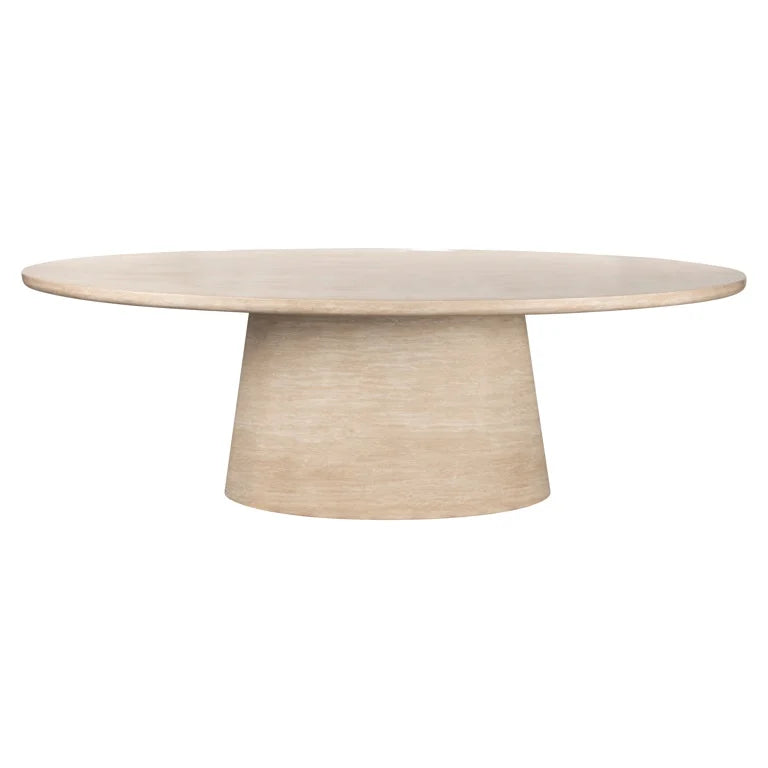 Beige Oval Dining Table