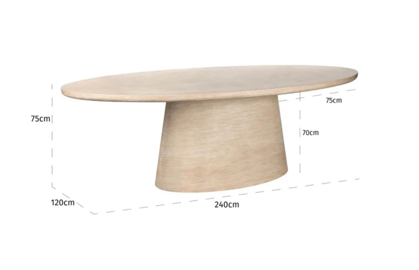 Beige Oval Dining Table