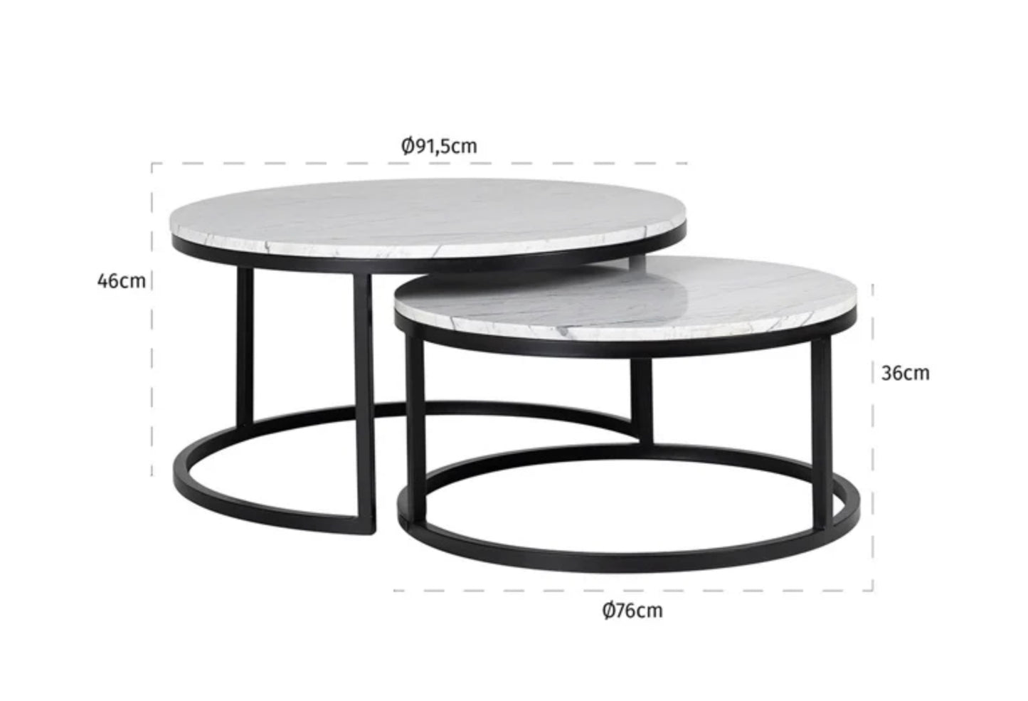 Marble Top Coffee Table (set 2)