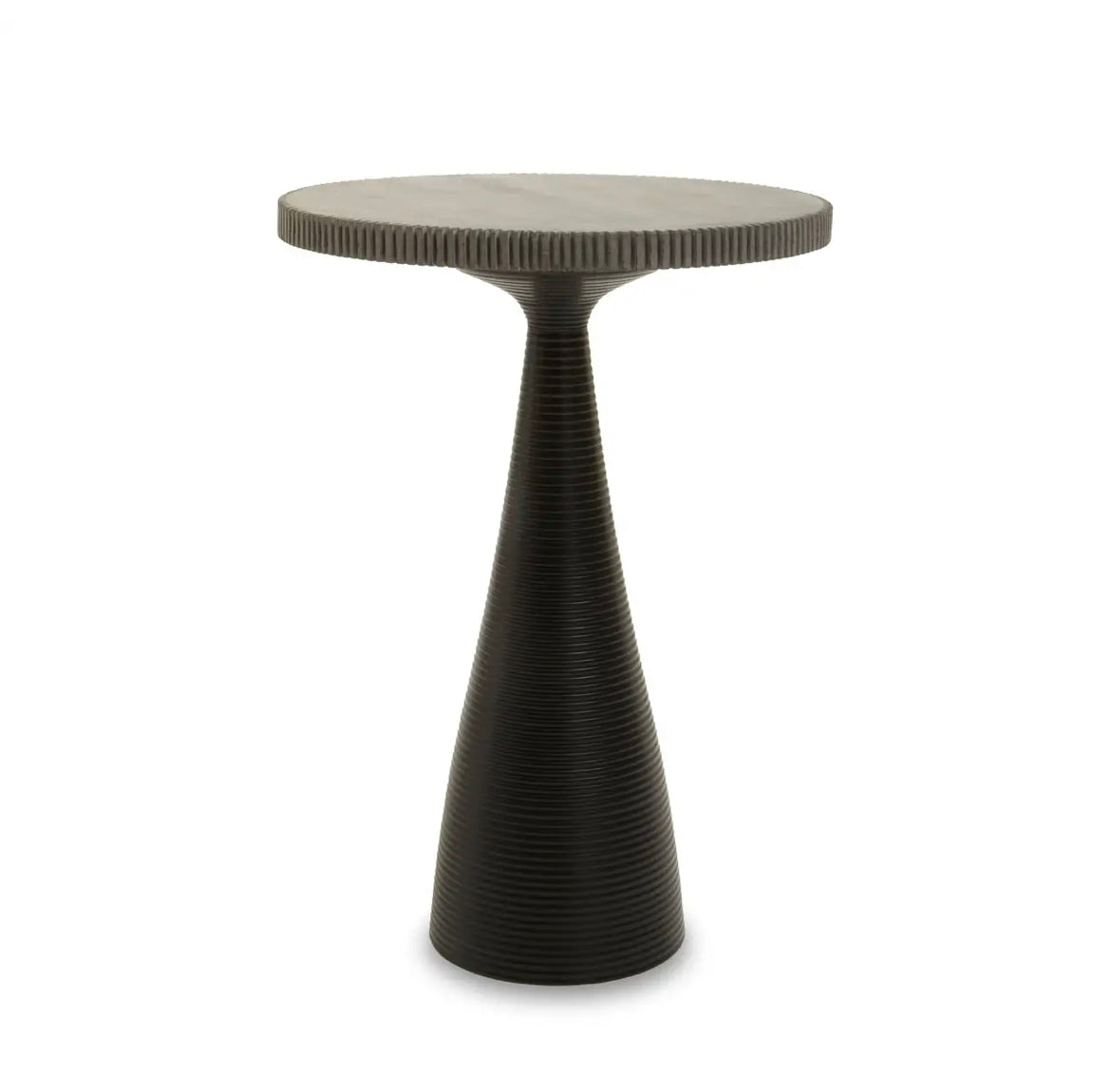 Black Stone End Table