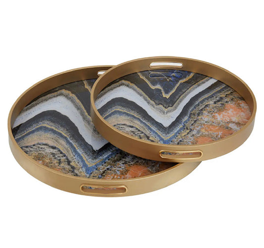 Orange Abstract set of 2 Trays