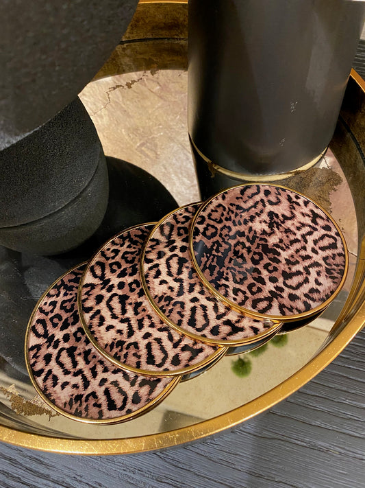 Leopard print coasters