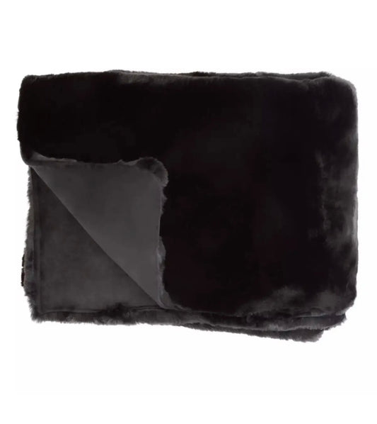 Black Faux Fur Throw