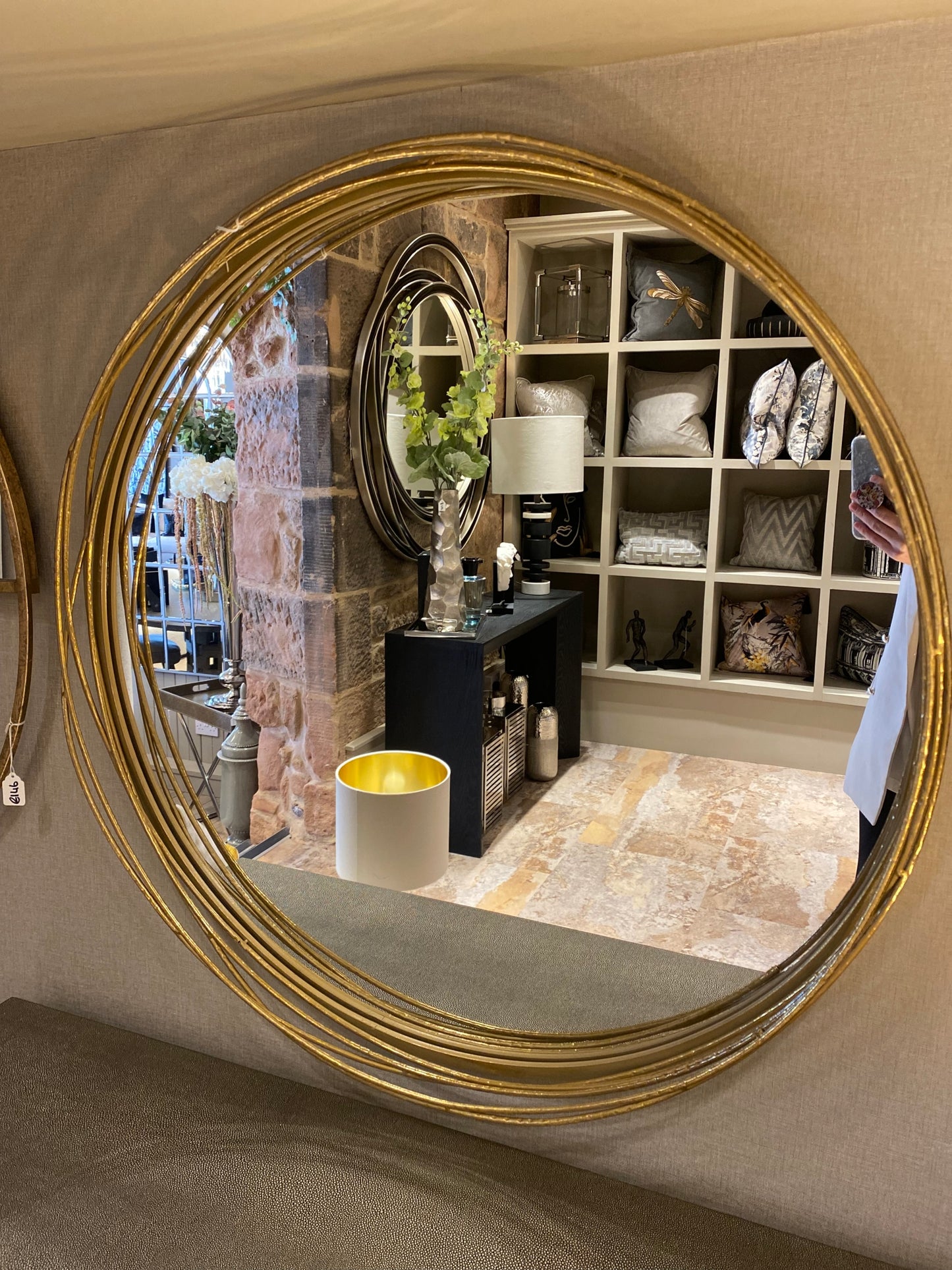 Champagne Round Mirror