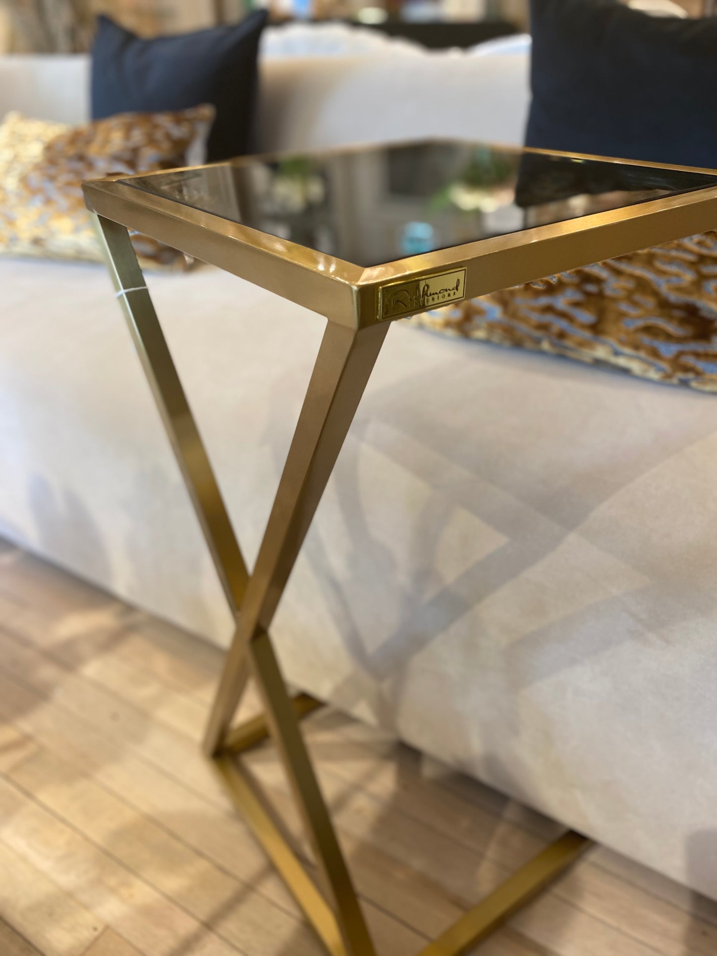 Brushed Gold Sofa Table