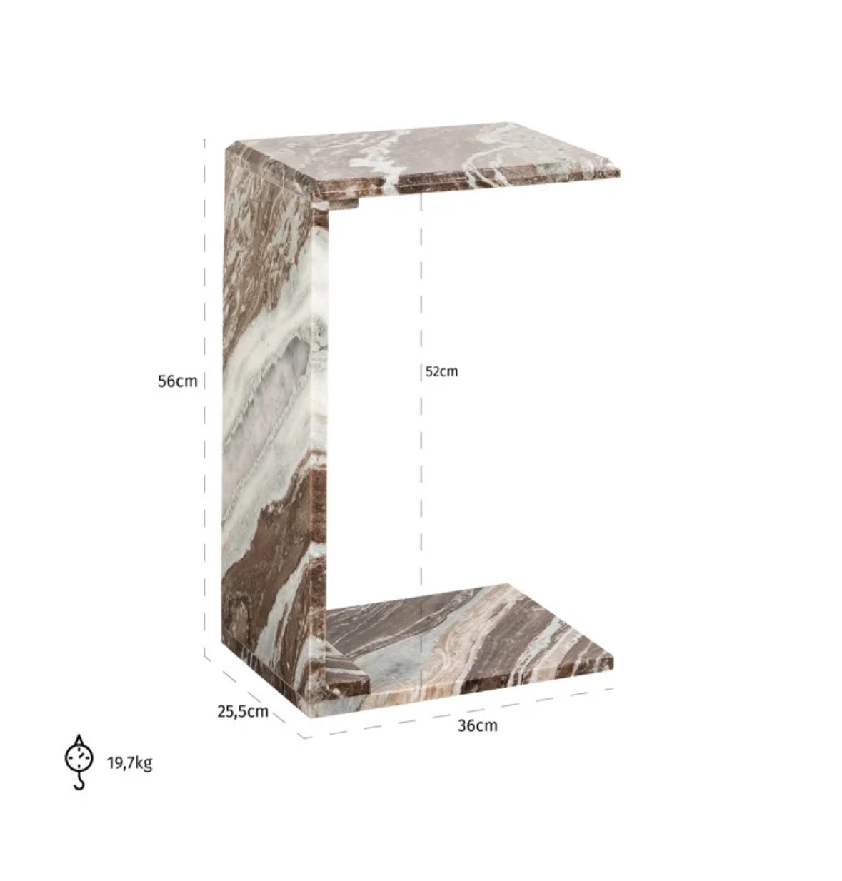 Brown Marble Side/End table