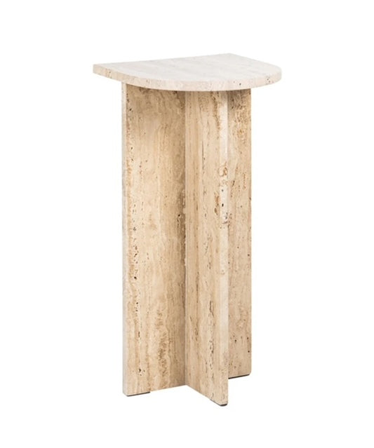 Beige Marble Side/End Table