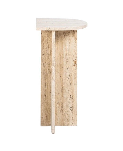 Beige Marble Side/End Table