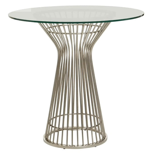 Round Small Silver Dining table