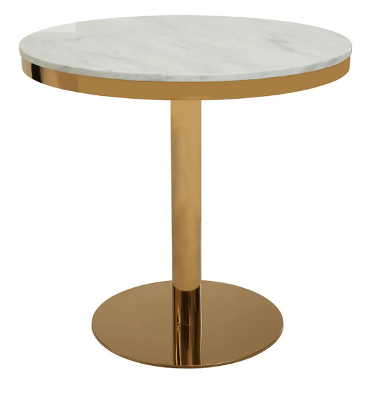 Round Gold/marble 4 seater dining table