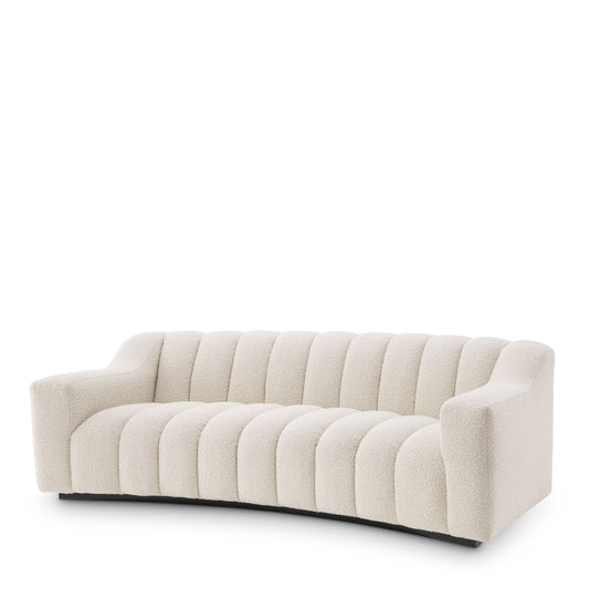 Curved Cream Boucle sofa