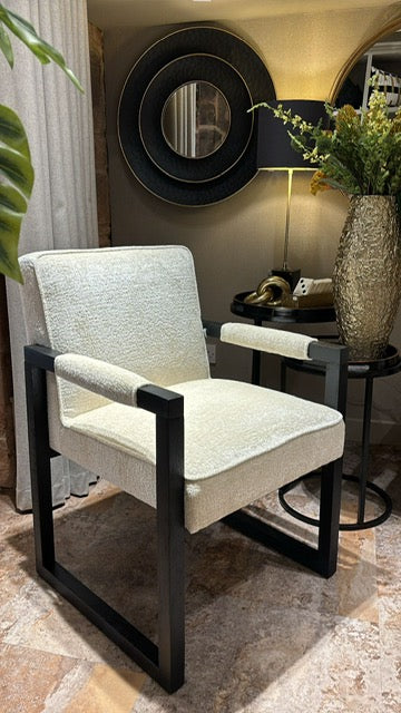 Cream & Black Dining/Occasional Chair