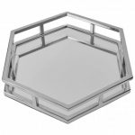 Silver mirrored hexagonal tray