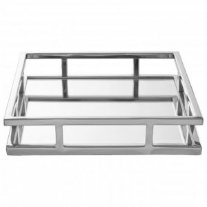 Silver mirrored square tray