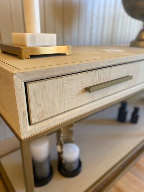 Gold Trim Wooden Console - Image 7