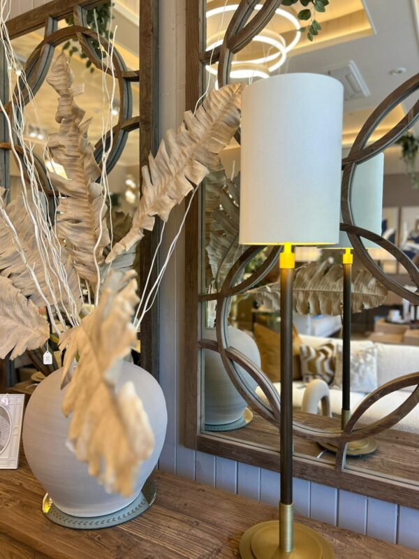 Tall Antique Brass Table Lamp - Image 4