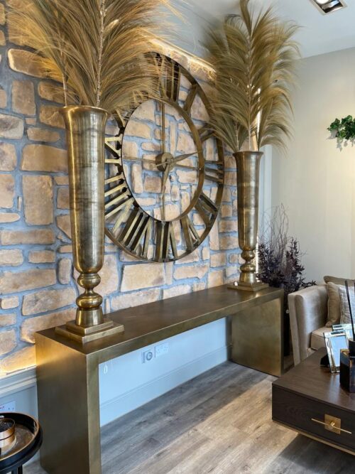 Tall Slim Gold Vase - Image 2