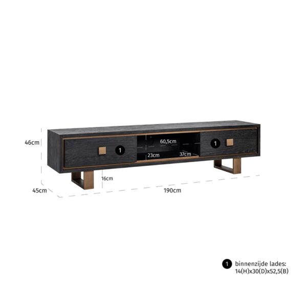 Hunter 2 drawer TV Unit - Image 2