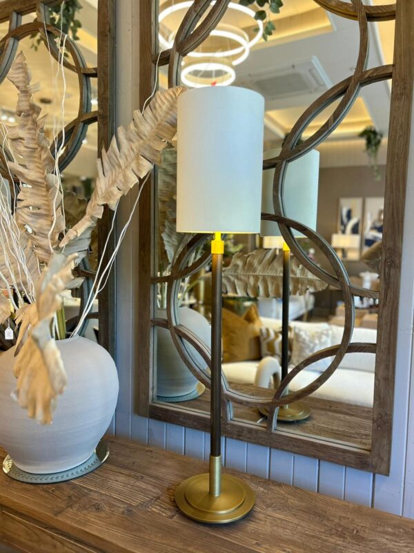 Tall Antique Brass Table Lamp - Image 2