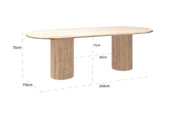 Oval Fluted Dining Table - Image 2