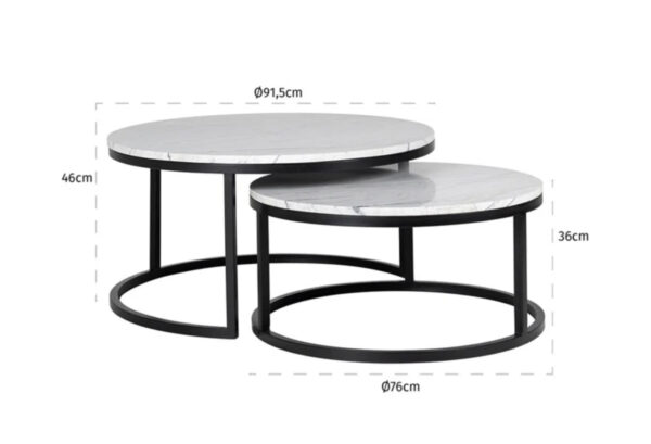 Marble Top Coffee Table (set 2) - Image 2