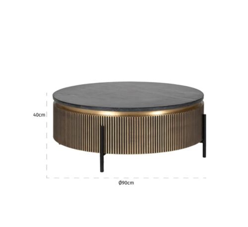 Gold & Marble Coffee Table - Image 2