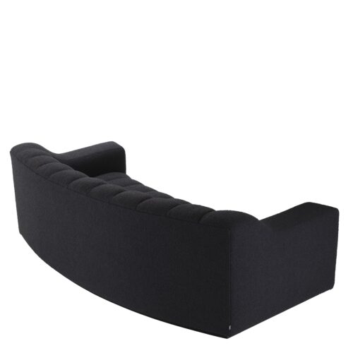 Curved Black Boucle Sofa - Image 3