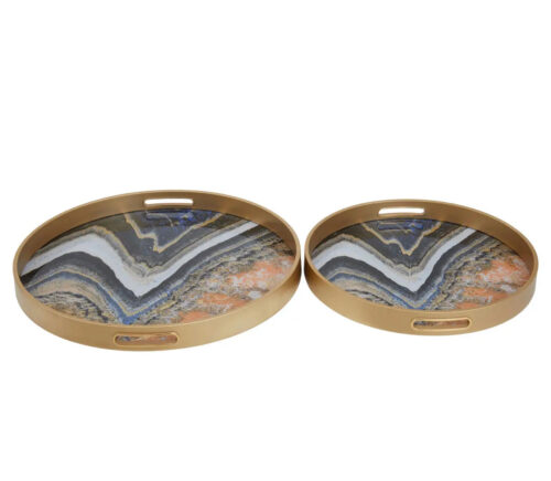 Orange Abstract set of 2 Trays - Image 3