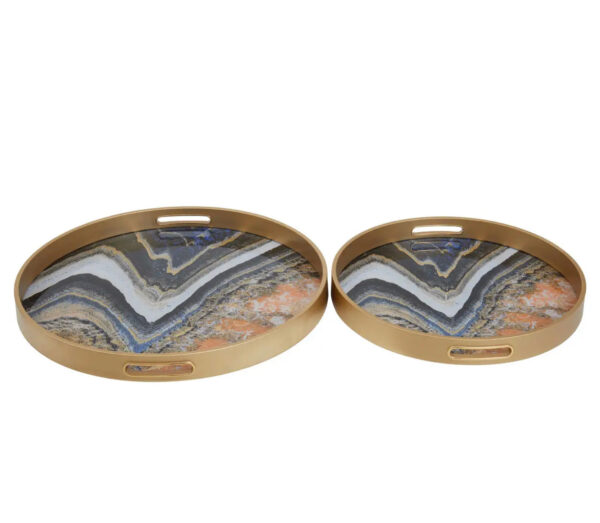 Orange Abstract set of 2 Trays - Image 3