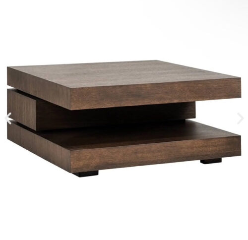 Oak Veneer cut out shelf square coffee table - Image 3