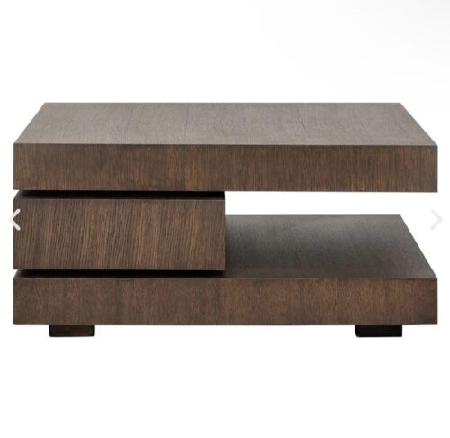 Oak Veneer cut out shelf square coffee table - Image 2