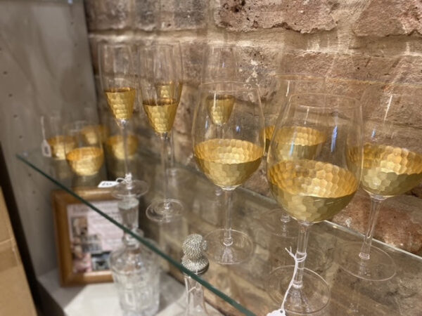Gold Honeycomb Wine Glasses - Image 2