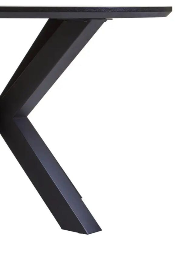 Sal Black Wood Veneer Top Metal Leg Dining Table - Image 2