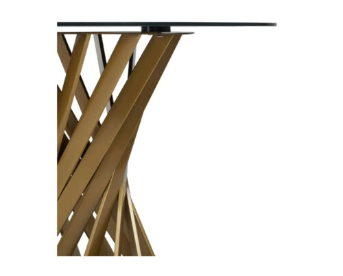 Zio Black Glass Gold Base Dining Table - Image 4