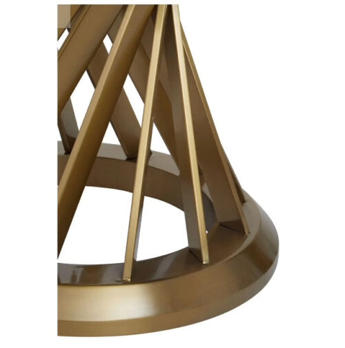 Zio Black Glass Gold Base Dining Table - Image 2