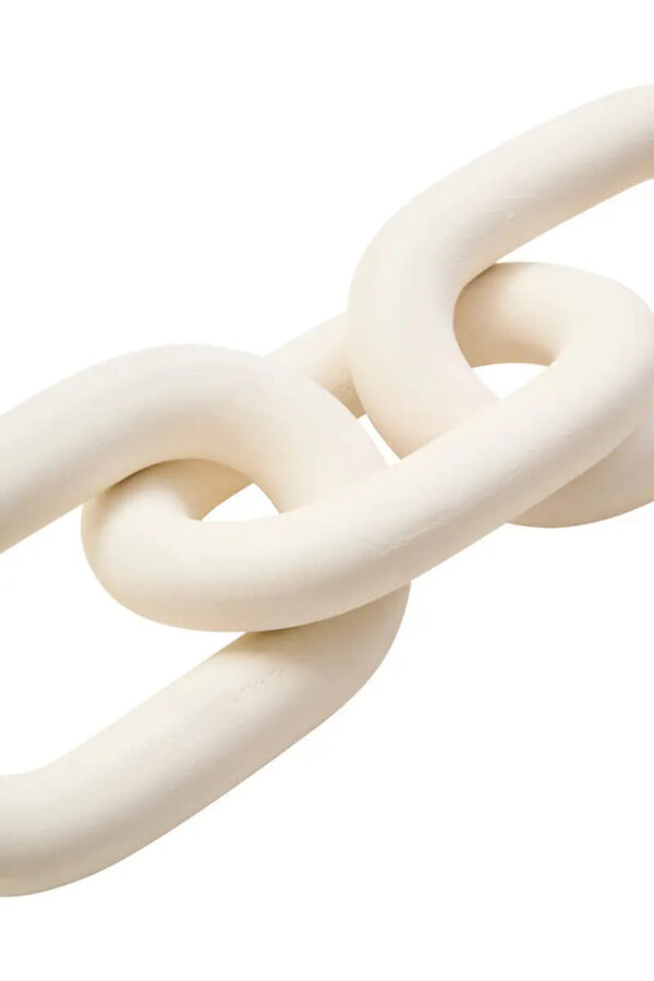 White Wood 3 Link Chain Sculpture - Image 2