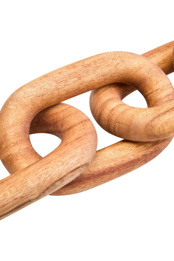 Natural Wood 5 Link Chain Sculpture - Image 3