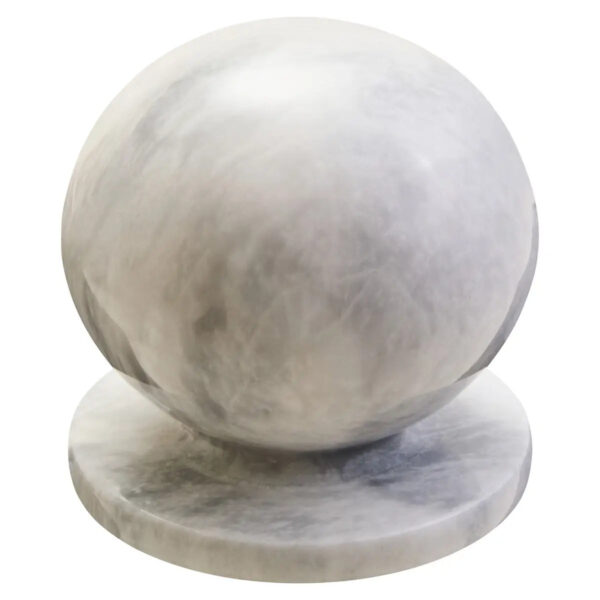 White Marble Ball Sculpture - Image 3