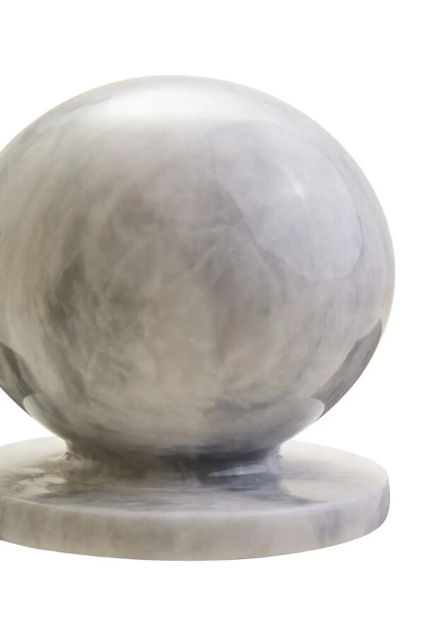 White Marble Ball Sculpture - Image 2