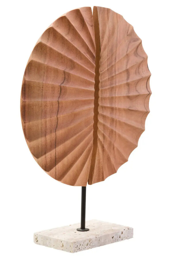 Natural Wood Sculpture With Travertine Base - Image 2