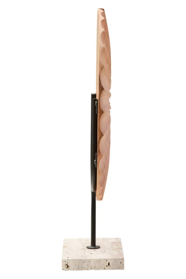 Natural Wood Sculpture With Travertine Base - Image 5
