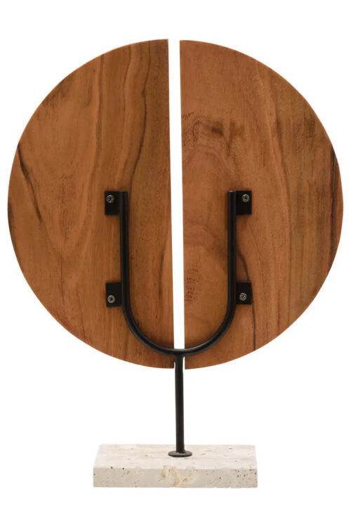 Natural Wood Sculpture With Travertine Base - Image 4
