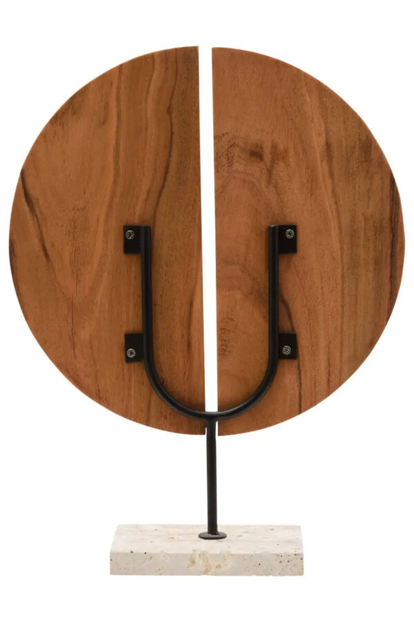 Natural Wood Sculpture With Travertine Base - Image 4