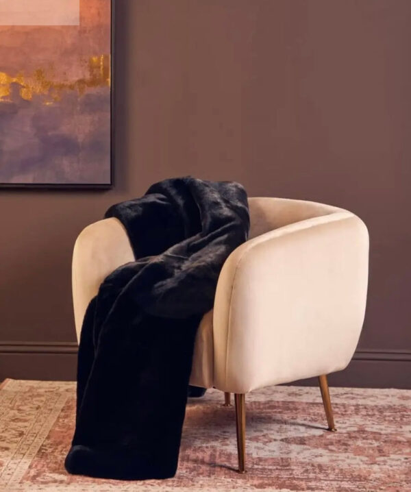 Black Faux Fur Throw - Image 2