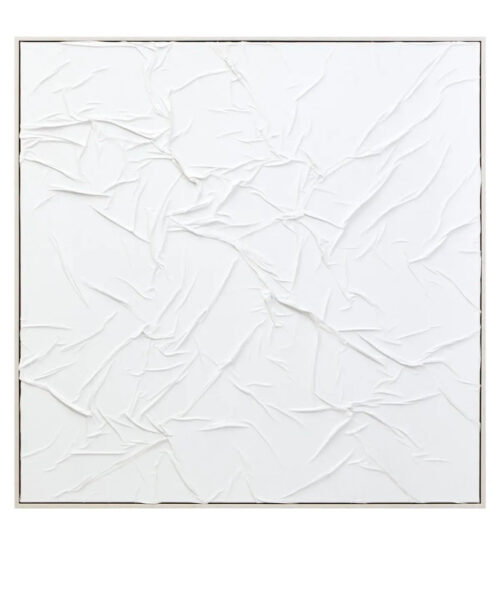 White Pleated Fabric Wall Art