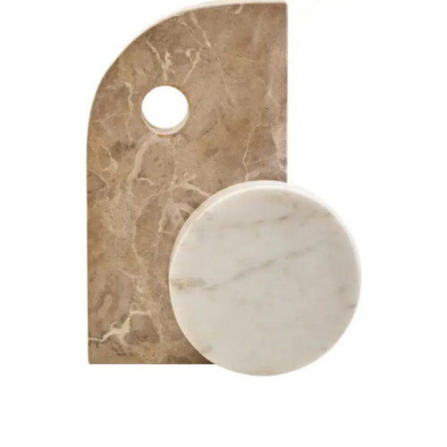 Chocolate And White Marble Sculpture - Image 2