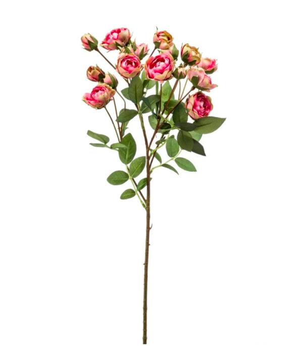 VIEM063...Pink/green Rose Spray 57cm