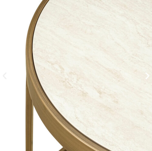 Cream & Gold Side Table - Image 2